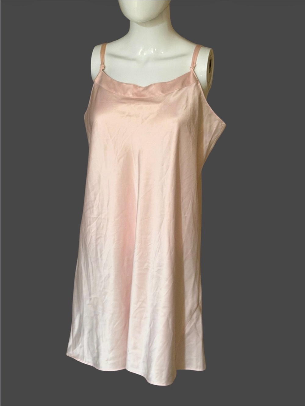 Cabernet Blush Satin Chemise with Adjustable Straps